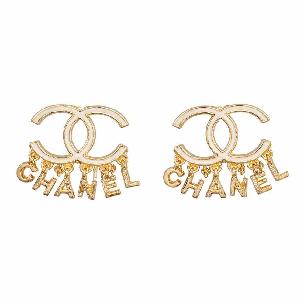Gold Logo cc Earrings